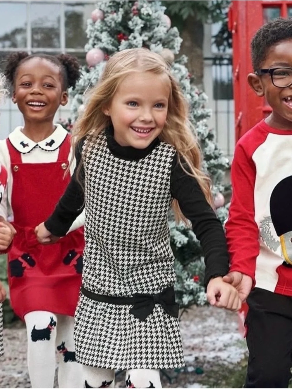 Gymboree Girls ‘London Calling’ Black and White Houndstooth Jumper Size 4T